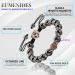 18k Gold Magnetic Hematite Bracelet - Eumenides Hematite Magnet Hard Band with Black Zirconia & Rose Gold Pearls - Eliminate Static Electricity - 8mm - Buy Online on GoSupps.com