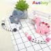 Personalized Stegosaurus Grey Teether Stroller Clip with Name | Custom Baby Toy Holder - Buy Online on GoSupps.com