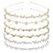 6 Pack Crystal Flower Headbands Faux Pearl Rhinestones Hairbands Headdress Wedding Party Hair Hoop Band Hairband Beaded Headbands Gold Sliver Metal Headbands Hair Accessories for Women Girls Teens Bride Bridesmaids