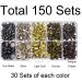 150 Sets Round Flat Head Chicago Screws Buttons Metal Studs Rivets for Leather Crafting 5/16 Inch - Mixed Box - Buy Online on GoSupps.com