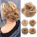 Tess Hair Part Dutt Blond Mix Hair tie Wavy Wavy Small hairstyles updos.