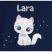 Personalized Cute Cat T-Shirt for Girls - Custom Gift by Shirtracer | Dark Blue Cat Motif - Buy Online on GoSupps.com