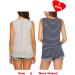 UNibelle Maternity Nursing Tank Top | Double Layer Sleeveless Pregnancy Shirt | S-XXL | Gray + Navy Blue Stripes | 2pcs Set - Buy Online on GoSupps.com