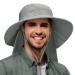 Outdoor solar hat men with chin band foldable wide clamp bucket hat summer cap with neck protection uppf 50+ uv protection for hiking safari beach hiking hat anglerhut garden hat sun protection hat gray with fabric #2