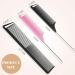 3-Piece Carbon Fiber Cutting Comb Set - Pintail, Teasing, and Parting Comb - Wide & Fine Teeth for Braids - Stainless Steel Rat Tail Comb - Salon/ Home Hair Supplies in Black - Buy Online on GoSupps.com