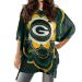 Littlearth womens NFL Green Bay Packers Sheer Caftan with Flower Design, Team Color, One Size