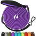 Aystkniet Bungee drag line for dogs 3m 5m10m 15m 20m shock -absorbing dog leash with padded handle Reflectioning threads lockable hooks for medium large dog 15m 8mm purple