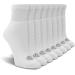 Doctor's Choice Women's Diabetic Ankle & Crew Socks, Non-Binding, Circulatory, Cushion, 4 Pack, Shoe Size 6-10 Sock Size 9-11 White/Ankle Medium