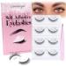 Wispy Self Adhesive Eyelashes Reusable Self Adhesive Lashes Natural Look Press on False Lashes Short Eye Lashes Pack 3Pairs with Lash Tweezers for Easy Application by Geeneiya