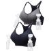 HOFISH Pumping Sports Bra for Women Padded Medium Support Racerback Bras Seamless High Impact Yoga Exercise Athletic Bras XXL 2pcs: Black/Grey+black Deep Blue