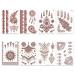 8 Sheets Brown Henna Temporary Tattoo Sticker Exquisite Lace Fake Tattoos Mandala Flower Butterfly Waterproof Tattoo stickers for Women Wedding Party Festivals Decoration