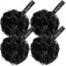 Beautevo Loofah Pack of 4 Large Bath Sponge for Gentle Cleansing & Exfoliating Dense Mesh Shower Puff for Rich Lather Shower Sponge with Hanging Ribbon (Black) - Buy Online on GoSupps.com