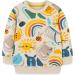 Kids Dinosaur Sweatshirt | Cotton Long Sleeve Jumper | Toddler Boys Girls Pullover | Baby Clothes 1-8 Years | 3-4 Years Rainbow - Buy Online on GoSupps.com