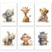 Lavema pictures children's room |Happy Africa Safari animals |Poster A4 without picture frames |Children's room poster |Girls and boys |Baby room decoration