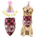 Cobee dog birthday bandana set dog birthday hat dog birthday tie tie dog neckerchief bandana dogs accessories set dog birthday party for puppy cat house pink