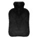 Opamoo hot water bottle with cover 2l heat bottle large with fluffy soft reference for adults & children's stomach back and neck pain relief - black 1- black