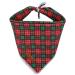 Unique style paws 1pcs Christmas red green grille dog tandanas washable cotton square latz adjustable dog towel for small medium-sized dogs and cat L. Christmas green