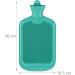 Relaxdays 2L Hot Water Bottle - Durable Safe & Odorless Natural Rubber in Turquoise - No Cover Needed - Buy Online on GoSupps.com