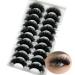 Mink Lashes 20mm - Soft Fluffy Dramatic 3D Strip Lashes | 10 Pairs Thick Volume False Eyelashes for Ultimate Glam - Buy Online on GoSupps.com