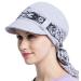 JarseHera Chemo Hats for Women Bamboo Cotton Lined Newsboy Caps with Scarf Double Loop Headwear for Cancer Hair Loss Light Gray One Size