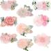 9 Pieces Flower Clips Floral Hair Clip Hairpins Pink Hair Bows Rose Bow Clip for Fine Hair Girl Flower Clips Barrettes with Fully Lined Hair Accessories for Baby Girl Toddles Teen Gifts (Retro Style)