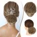RUWISS HAARTIAL Lang thin smooth tousled updo bun reea real hair Elegant hair parts hair tie long scrunching for women 25g 25g brown mixed light blonde