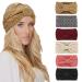 DRESHOW 6 Pieces Women Warm Knitted Headband Winter Ear Warmer Crochet Head Wraps Thick Cable Headband