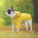 Stylish Yellow Zip Up Dog Raincoat | Premium Dog Wear with Reflective Buttons & Pockets | Water Resistant | Adjustable Drawstring | Size M - Buy Online on GoSupps.com