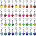 Hicarer 40 Pieces Crystal Dangle Charms Pendants Glass Drop Beads Handmade Dangle Bead Charms with Silver Bead Cap for Jewelry Making Necklace Earring Accessory  Assorted Colors