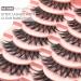 Royaomis Clear Band Fluffy Lashes | C/B Curl Mink Eyelashes | Natural Wispies | 14 Pairs Faux Mink Eyelashes Pack - Buy Online on GoSupps.com