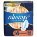 Always Ultra Thin Overnight Pads with Wings Size 4 Overnight 96 Count