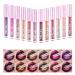 Coosa Beauty Glitter Shimmer Liquid Lipstick Set 12 Colors Shinning and Long Lasting Waterproof Colourful Lip Gloss Set (12 PCS )