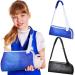 Tondiamo Kids Arm Sling Mesh Shoulder Sling Breathable Shoulder Sling Immobilizer Lightweight Elbow Arm Support for Broken Arm Wrist Elbow Shoulder Support Black and Blue Color 2 Pack (Large)