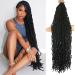 7 Packs Soft Locs 36 inch Goddess Locs Faux Locs Crochet Hair for Black Women Whole Strand Pre-looped Long New Locs Crochet Natural Black Locs Curly Braiding Hair Extension 36 Inch (Pack of 7) 1B