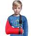 4DflexiSPORT Arm Sling Child (6-7yr red/red trim) Medical Grade Extra Deep Feel-safe Easy-fit Cooling Ultra-comfort Includes Smiley Sticker. Fits R or L arm.