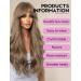 WOKESTAR Long Light Brown Synthetic Hair Wig with Curtain Fringe for Women - Buy Online on GoSupps.com