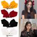 Whaline 4 Pairs Velvet Hair Bow Side Clips Velvet Hair Clips Barrettes in Pairs Mix Color Hair Pin Non-Slip Bowknot Clips Cute Hair Accessories for Girls Women  8pcs (Red  Yellow  White  Black)