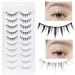 10 Pairs Manga Lashes Japanese Style Natural Look Lash with Clear Band Natural Short 3D Cosplay Makeup Eyelashes(2 Styles) 1 Ounce (Pack of 1)