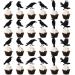 Leetaivie 24Pcs Black Glitter Crow Dessert Cupcake Toppers - Featured Halloween Themed Party Cake Topper (black)