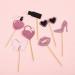 35pcs Princess Cupcake Toppers Pink Glitter Cupcake Topper Glasses High Heel Handbag Lips Lipstick Perfume Bow Tie Girl Cupcake Picks for Barb Party Wedding Baby Shower Birthday Supplies - Buy Online on GoSupps.com