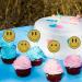 Maicaiffe Smile Face Cupcake Toppers Hippie First Birthday Cupcake Toppers Kids Birthday Wedding Party Dessert Decors Smile Face Hippie Party Decorations 24Pcs Glitter - Buy Online on GoSupps.com