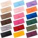 Feqo 18 piece of hair band Elastic women's front ligaments Bnoted headband headband Turban Elastic hair accessories knot head bands for yoga sport fitness 18 colors classic color