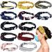 12 Pieces Headbands with Buttons for Mask Women Button Hair Band for Nurses Doctor Cover Ears  Boho Stretchy Cross Knotted Headband Elastic Yoga Sports Headbands Non Slip Turban Headwrap