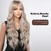 HAIRCUBE Ombre Ash Blonde Wigs for Women - Synthetic Curly Hair Wig with Bangs for Everyday Wear - Buy Online on GoSupps.com