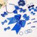 48Pcs Royal Blue Girls School Hair Accessories Kit - Bow Clips, Headband, Ponytail Holder, Elastics Bands, Ribbon Barrettes - Birthday Gift (Rblue) - Buy Online on GoSupps.com