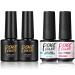 PEACECOLOR 7ML Base and Top Coat 8ML Nail Prep Dehydrator and Primer Kit Shine Glossy Finish and Long Lasting Gel for DIY Nail Art Design at Home Beauty Gifts color 199