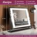 Hasipu Vanity Mirror with Lights 24.2 x 19.7 - LED Makeup Mirror with 10X Magnification, USB Phone Holder, Smart Touch, 3 Colors Dimmable - Square Black 24.2 x 19.7 - Buy Online on GoSupps.com