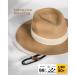 FURTALK Panama Hat Wide Brim Fedora Straw Beach Hat UV UPF 50 | Khaki+White | Medium-Large - Buy Online on GoSupps.com