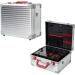Professional Barber Case Stylist Tool Box Organizer &n Traveling Suitcase with Removable 4 Clippers Tray Holder Storage for Shears Combs Brush Hair Accessories and Hairdresser Supplies Sliver Stripe