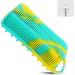 YEALIFE Silicone Body Scrubber 2 in 1 Body & Hair Brush for Shower - Purple & Green - Buy Online on GoSupps.com